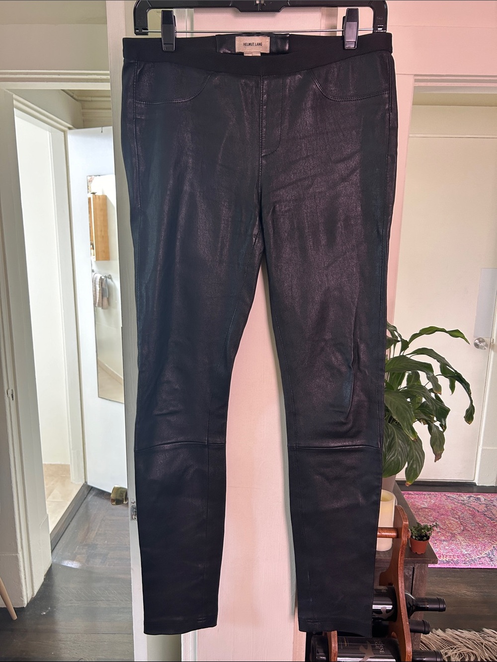 Helmut Lang lamb leather leggings